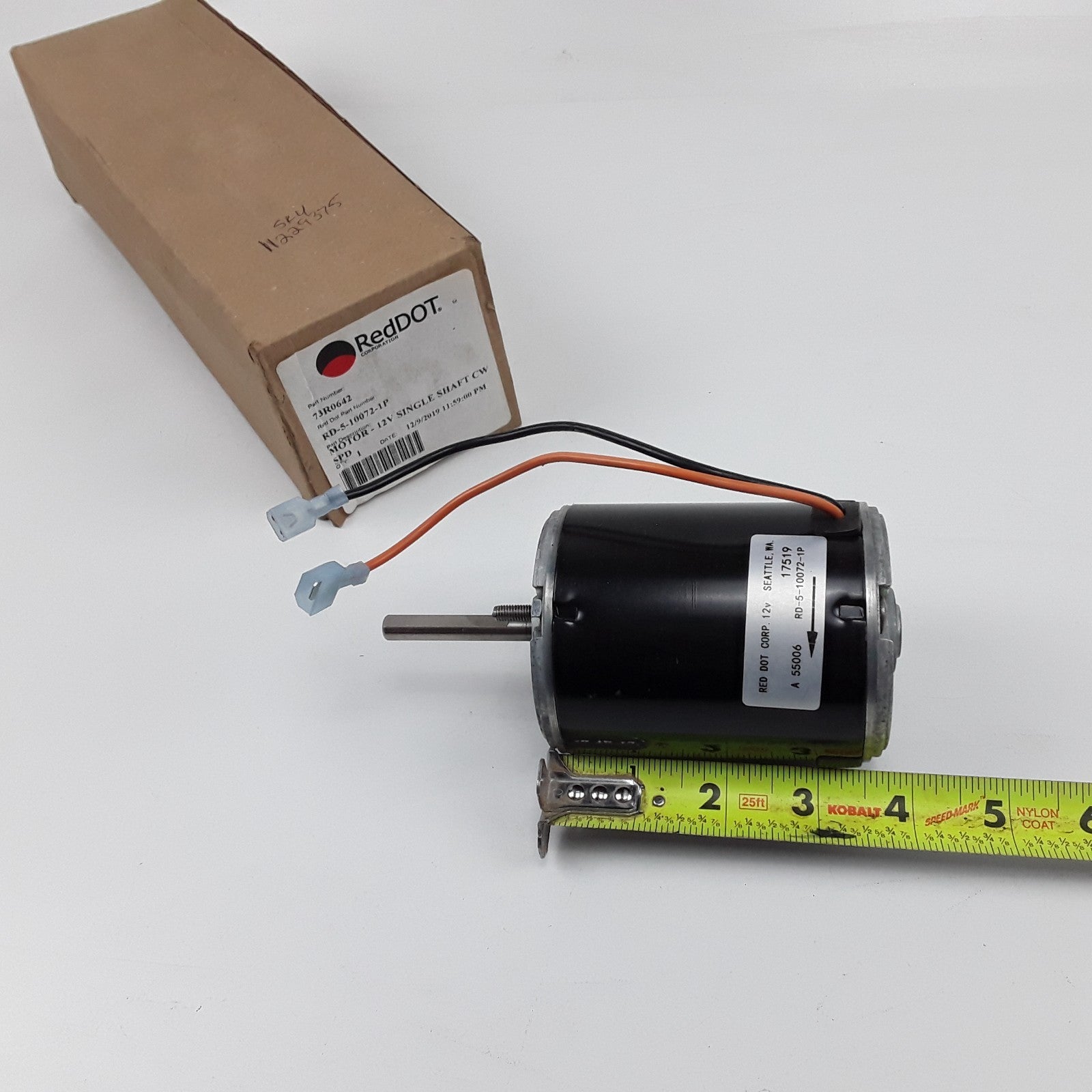 Red Dot 73R0642 Single Shaft Vented CW Blower Motor Assembly 12V Heavy Duty