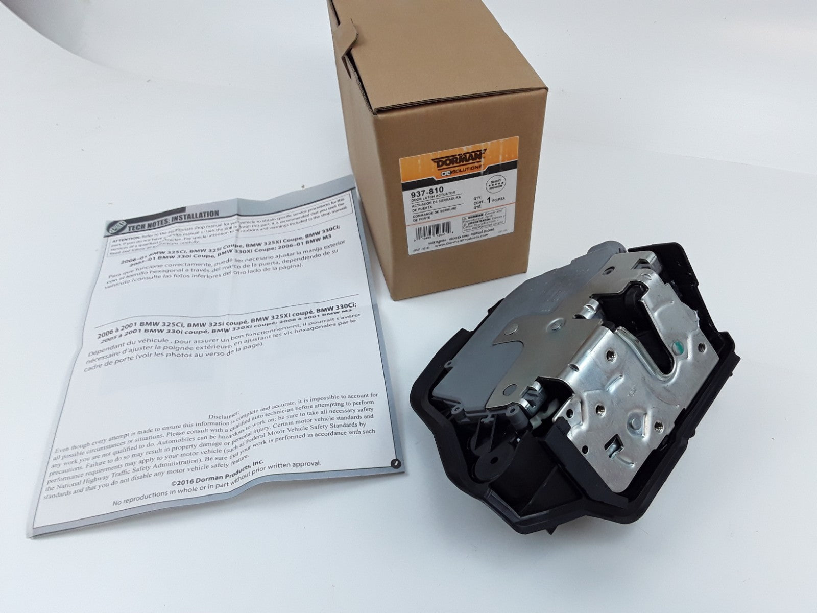 Front Left Door Lock Actuator Fits BMW M3 330Ci 325Ci (2001 2002 2003 2004-2006)