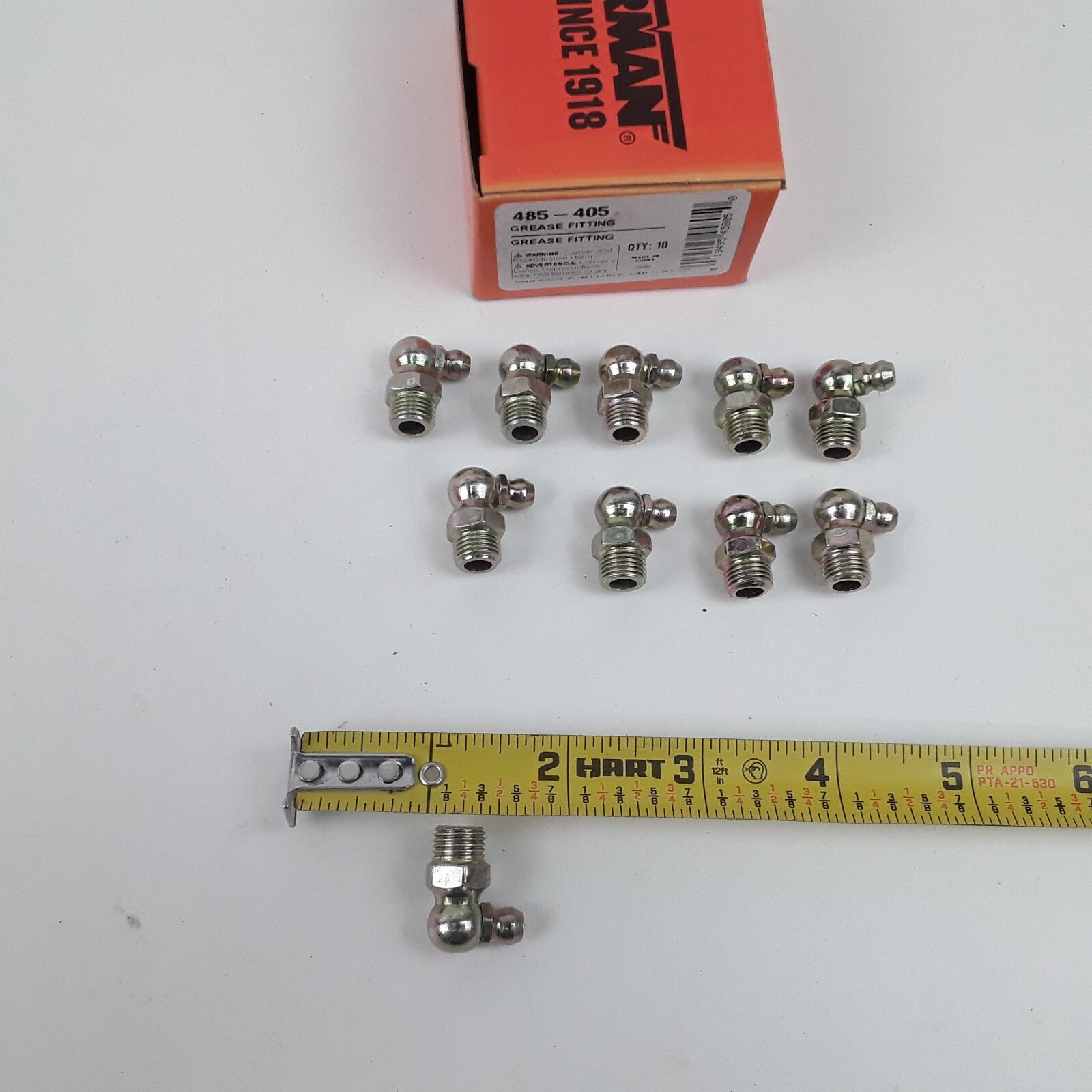 Car Truck Zerk Lubrication Grease Fitting-90 Degree 1/8 In. Pipe Pack of 10