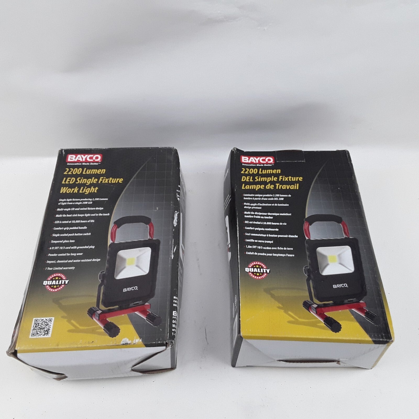 Bayco 1512 Work Light 2200 Lumen LED Single Fixture Multi-Angle Tilt & Swivels