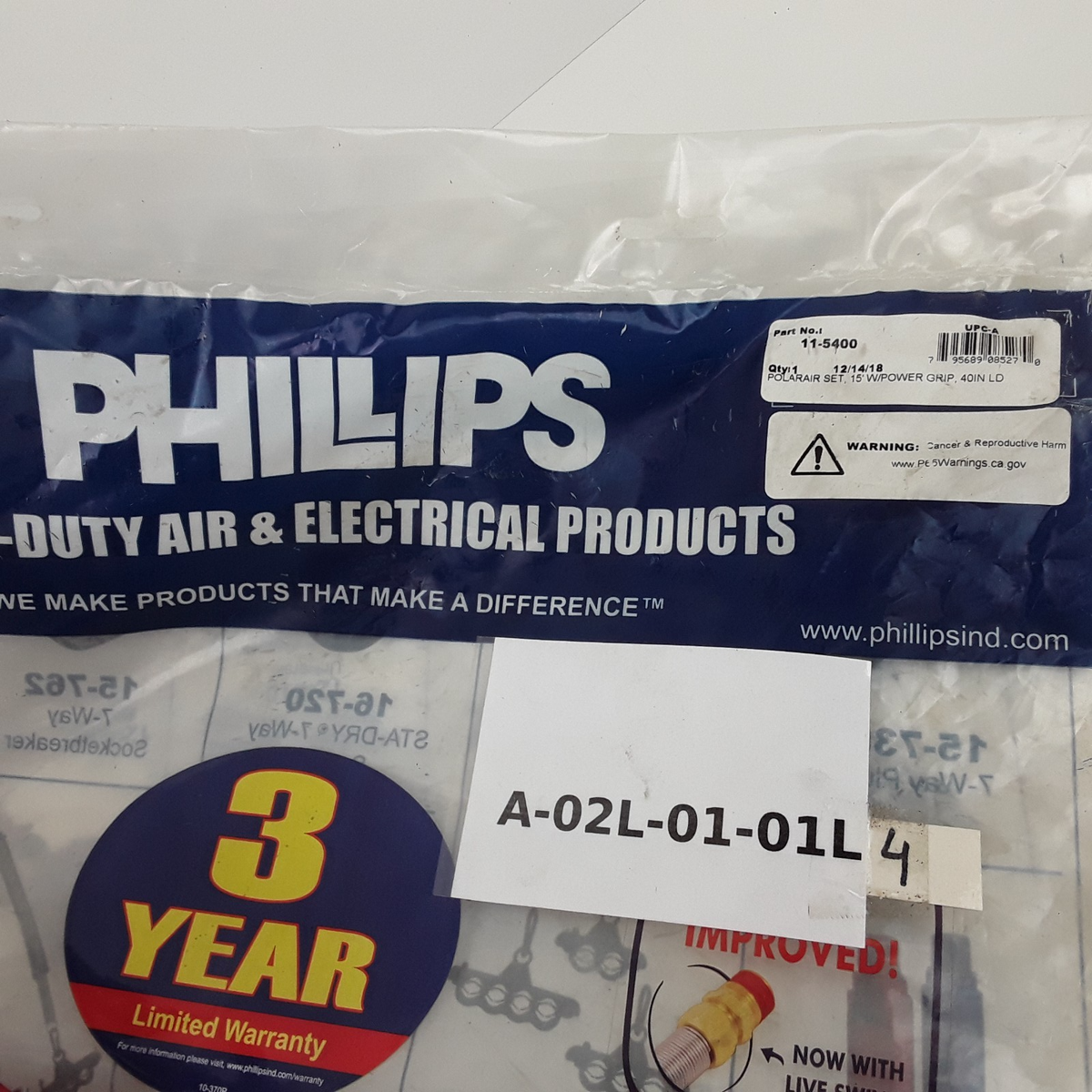 Phillips Industries 11-5400 - Air Brake Hose Assembly - 15 ft. 40 in. Lead