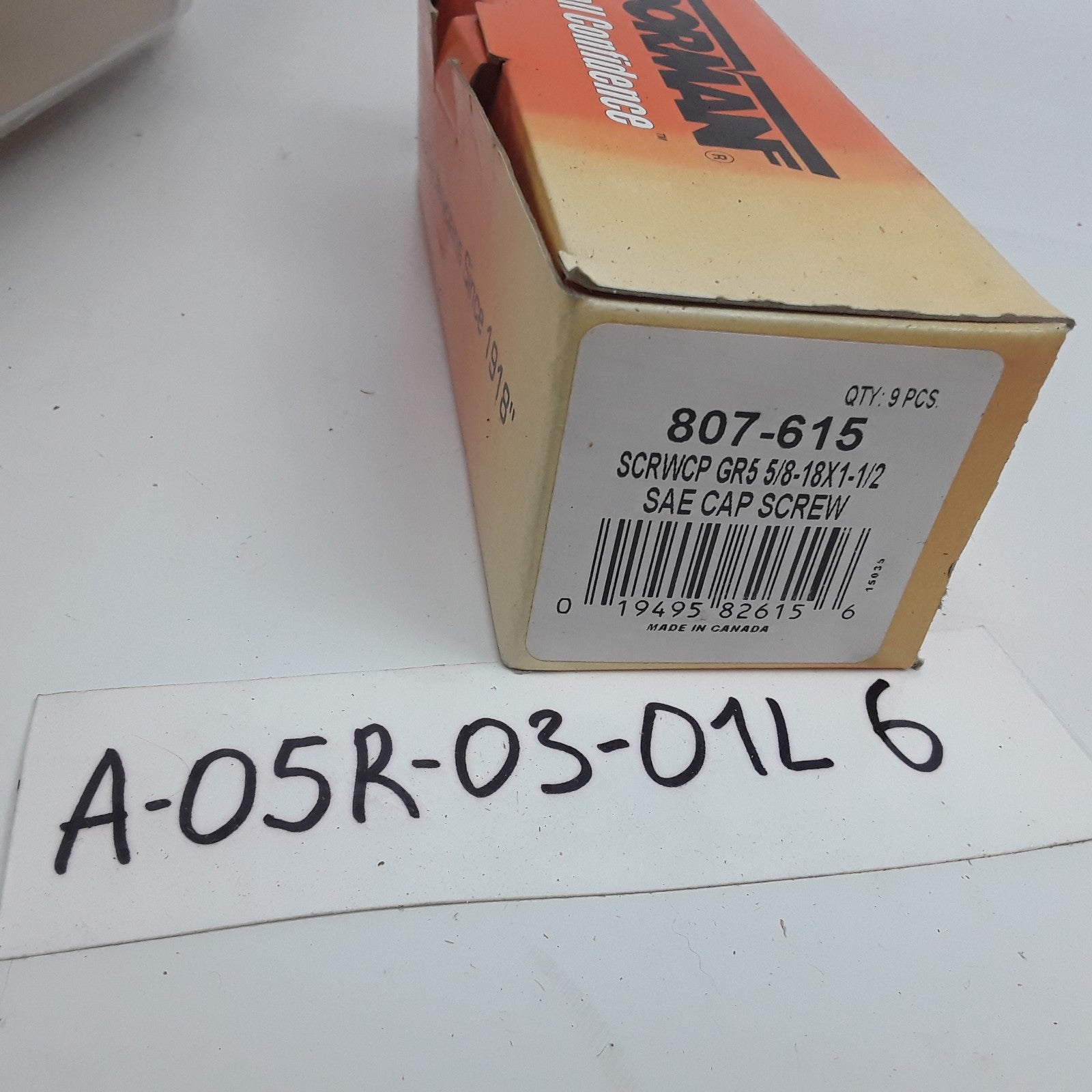 Dorman 807-615 Cap Screw-Hex Steel Head-Grade 5- 5/8-18 x 1-1/2 in Set of 9