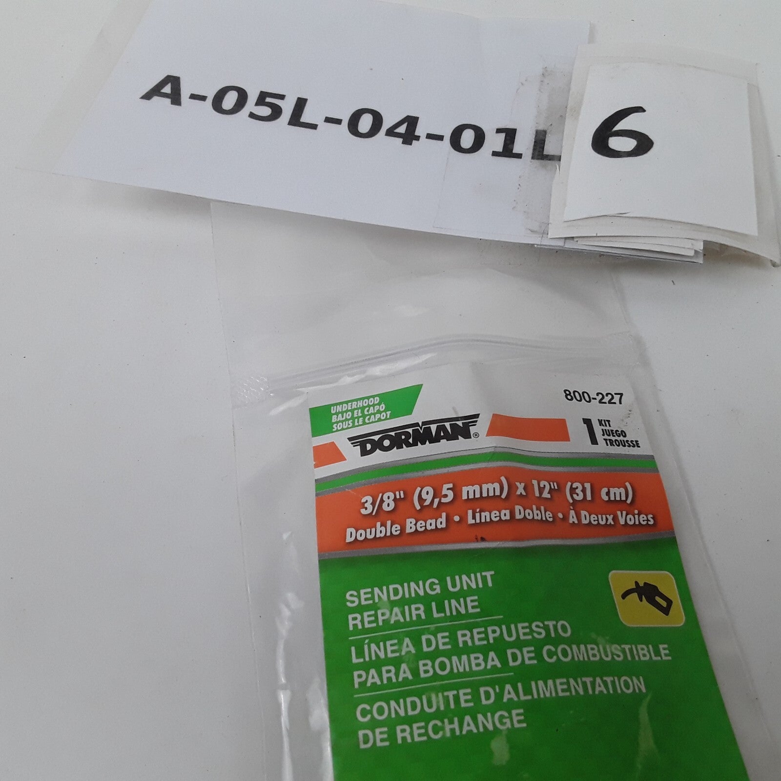 Dorman 800-227 Fuel Repair Line 3/8in. x 12in. Double Bead Line 90 Degree End