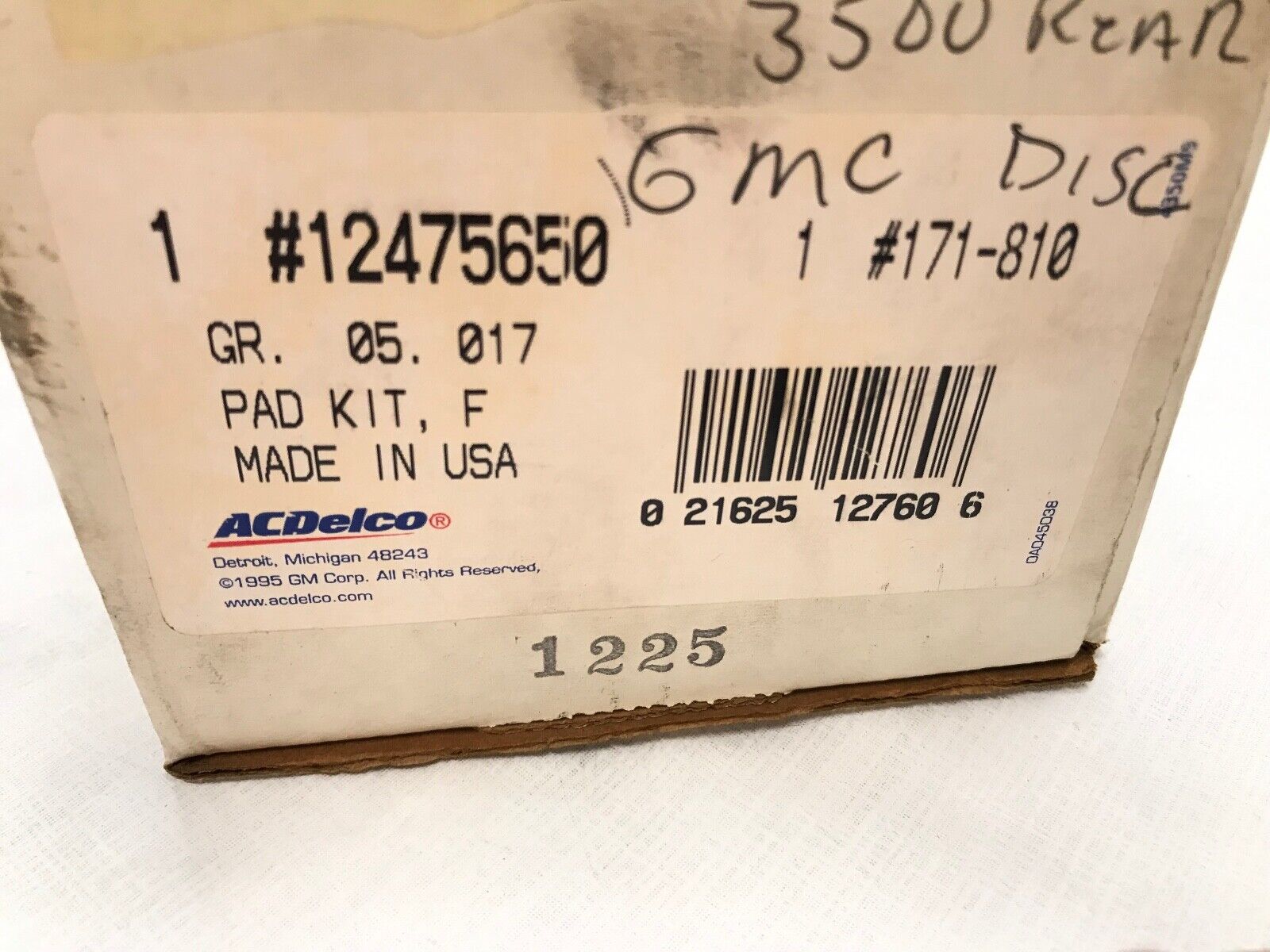 Disc Brake Pad Set ACDelco GM Original Equipment 171-810 fits Chevrolet GMC - HotCarParts