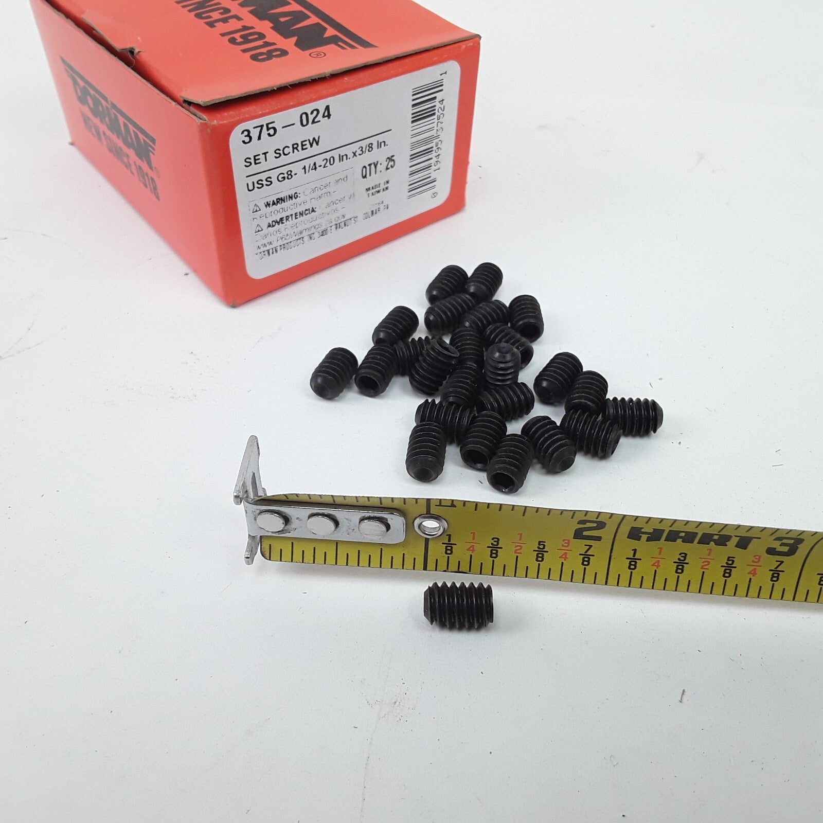 Multi-Purpose Car Truck Steel Black Set Screw-Grade 8- 1/4-20 In. x 3/8 In