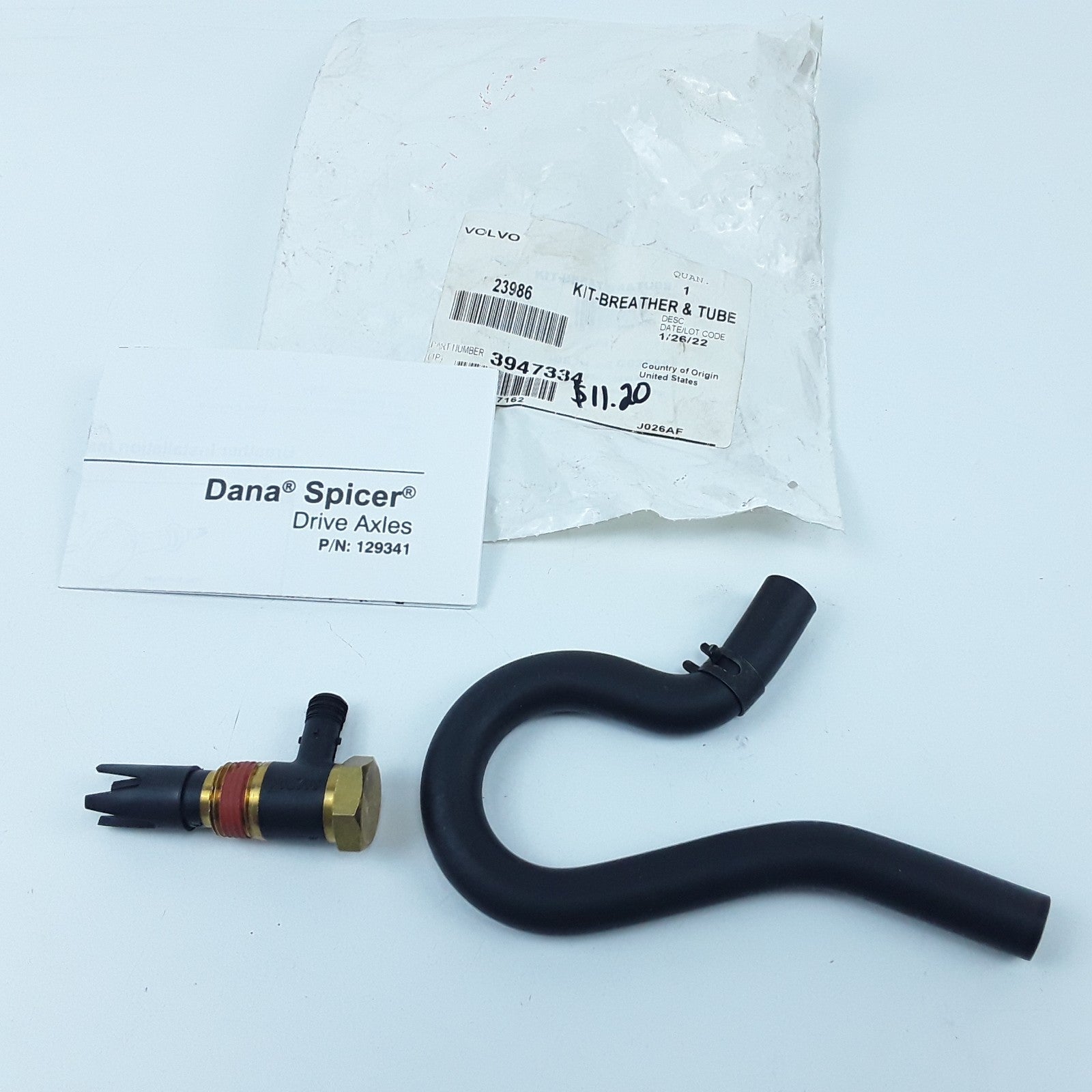 Volvo 3947334 Axle Vent Tube with Breather Assembly Fits Mack Volvo Trucks