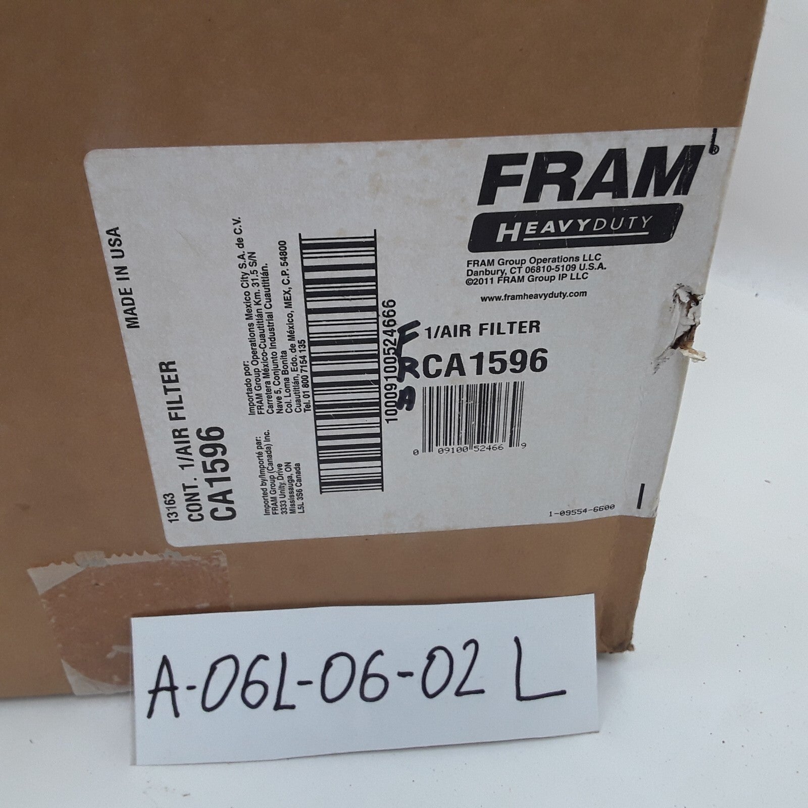Fram CA1596 Metal End Air Filter Fits International Harvester ,Kenworth