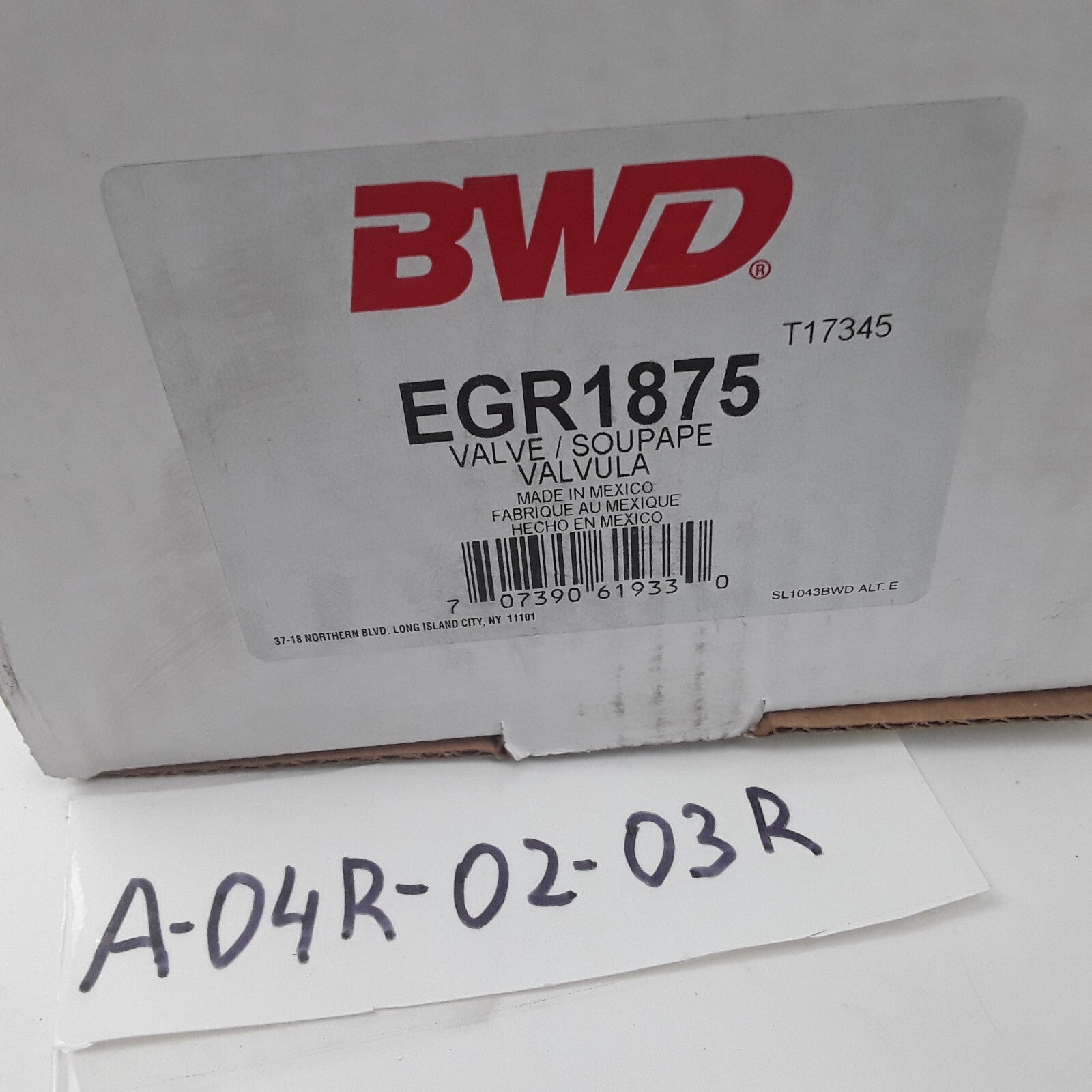 BWD EGR1875 EGR Valve Fits Chevrolet Equinox 2005-2006 Pontiac Torrent 2006