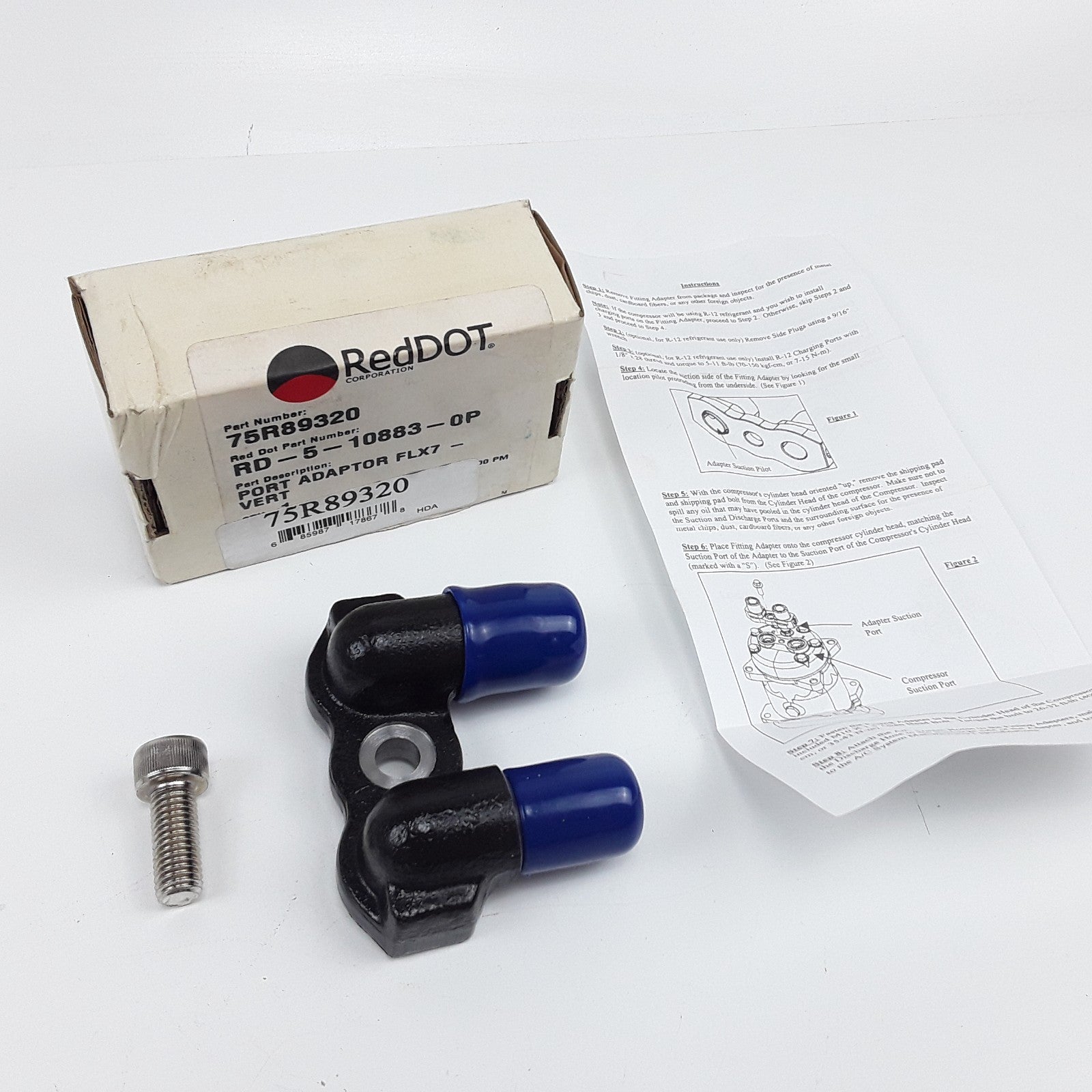Red Dot 75R89320 Suction and Discharge A/C Compressor Port Adapter Assembly FLX7