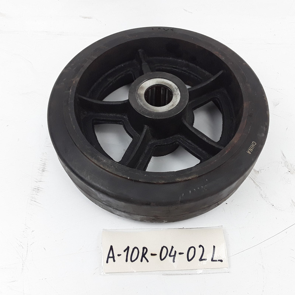 10" x 3" Heavy-Duty Rubber Drive Wheel With Splined Hub For Industrial Equipment