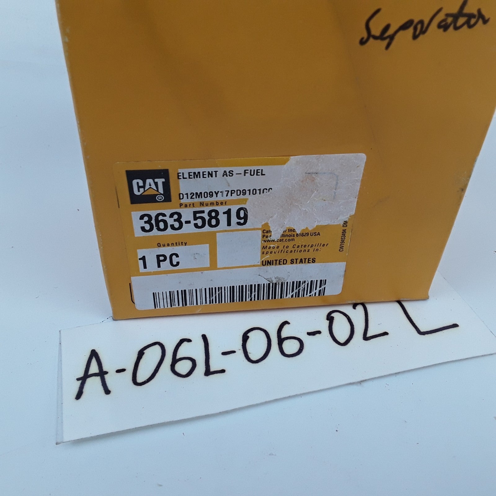 Cat Caterpillar 363-5819 Standard Efficiency Fuel Water Separator Heavy Duty