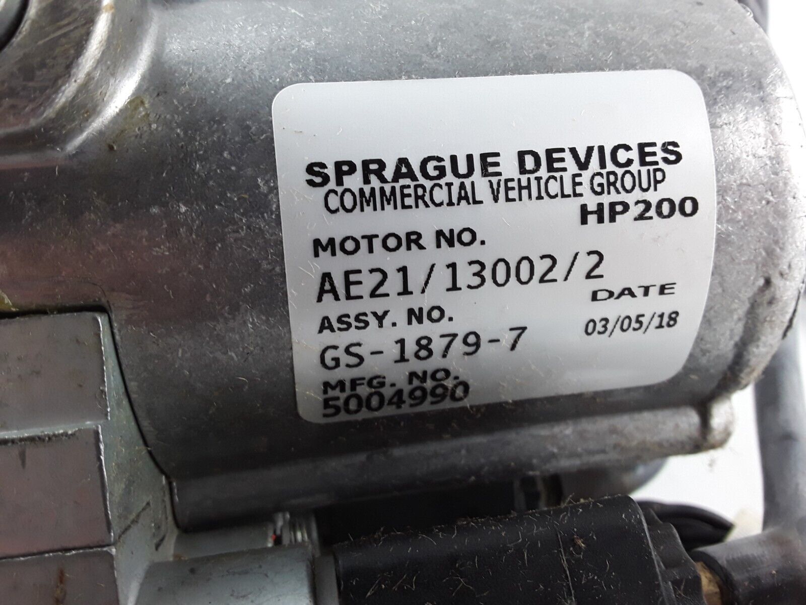 HP200 Wiper Motor Assy #GS-1879-7, MFG #5004990, Motor #AE21/13002/2 ,HP 200 NEW - HotCarParts