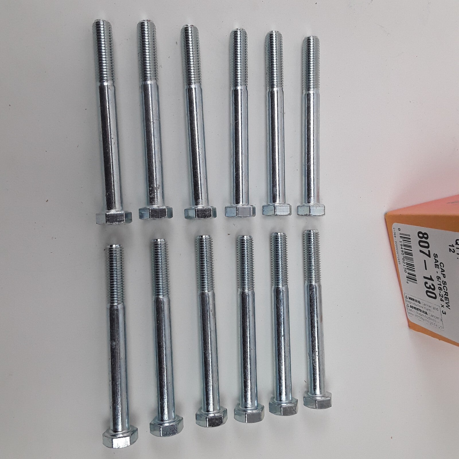 Multipurpose Car Truck Bolt Cap Screw-Hex Head-Grade 5- 5/16-24 x 3" Pack of 12