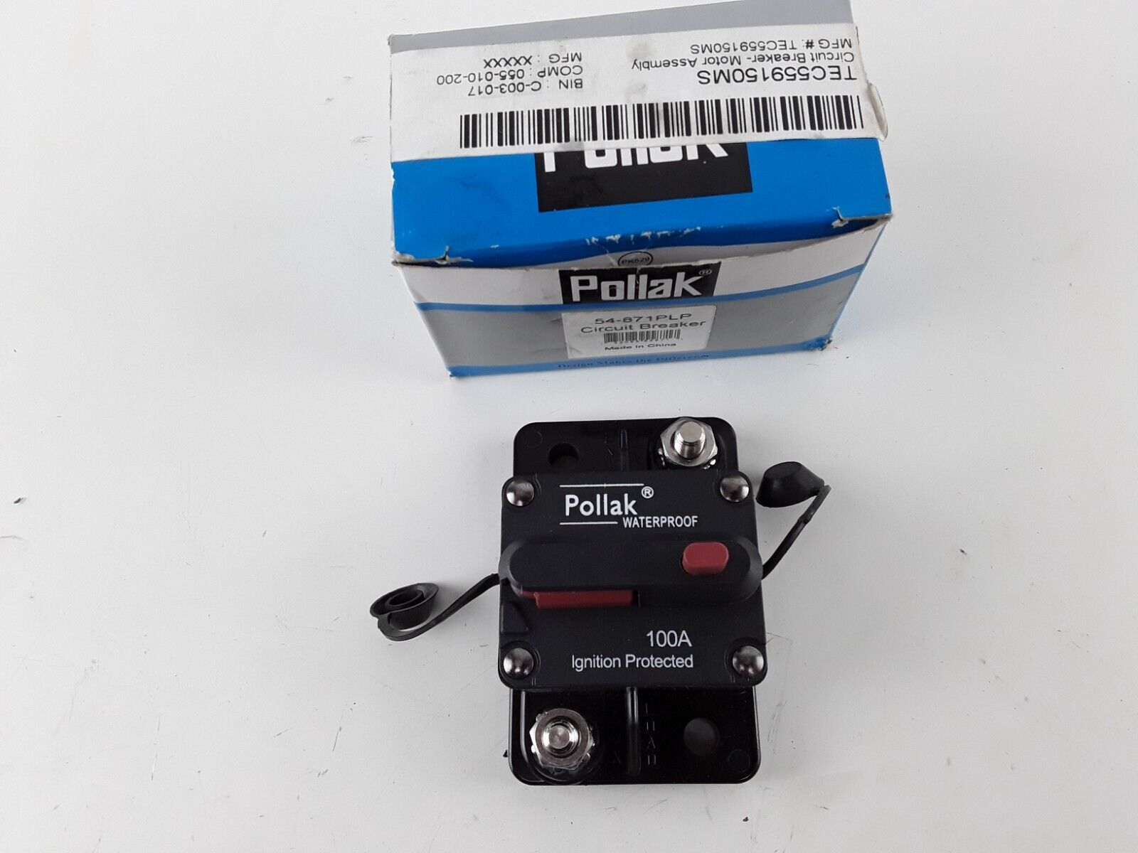 Pollak Surface Mounted 100-Amp Type III 3 Circuit Breaker 12V with Manual Reset - HotCarParts