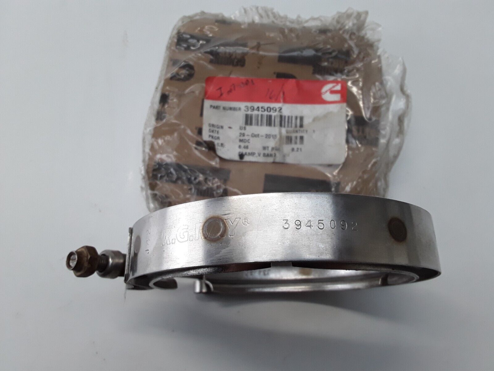 CUMMINS 3945092 Turbocharger V-Band Exhaust Clamp Fits 15 liter ISX QSX - HotCarParts