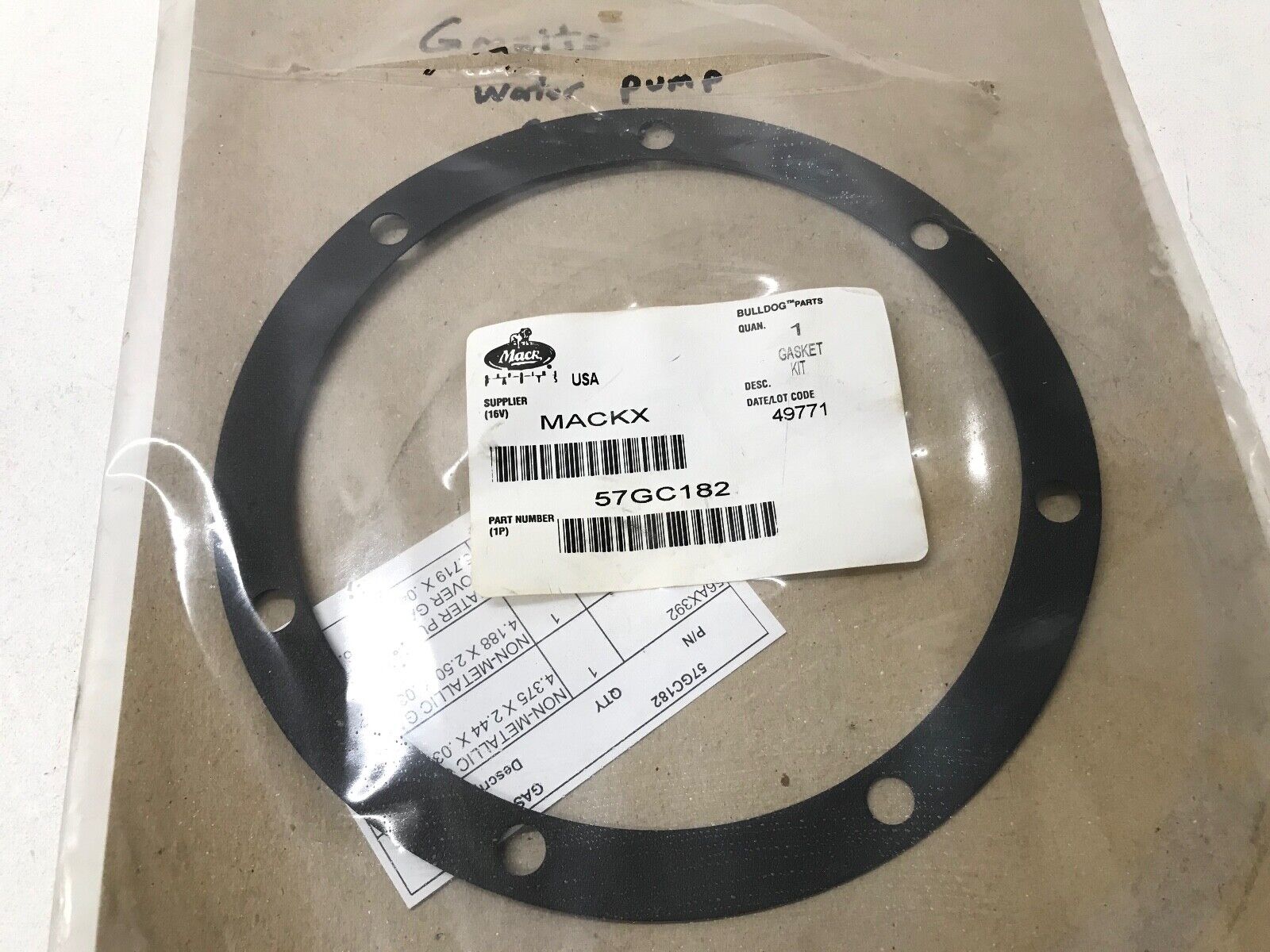 GENUINE Mack 57GC182 Water Pump Gasket - HotCarParts