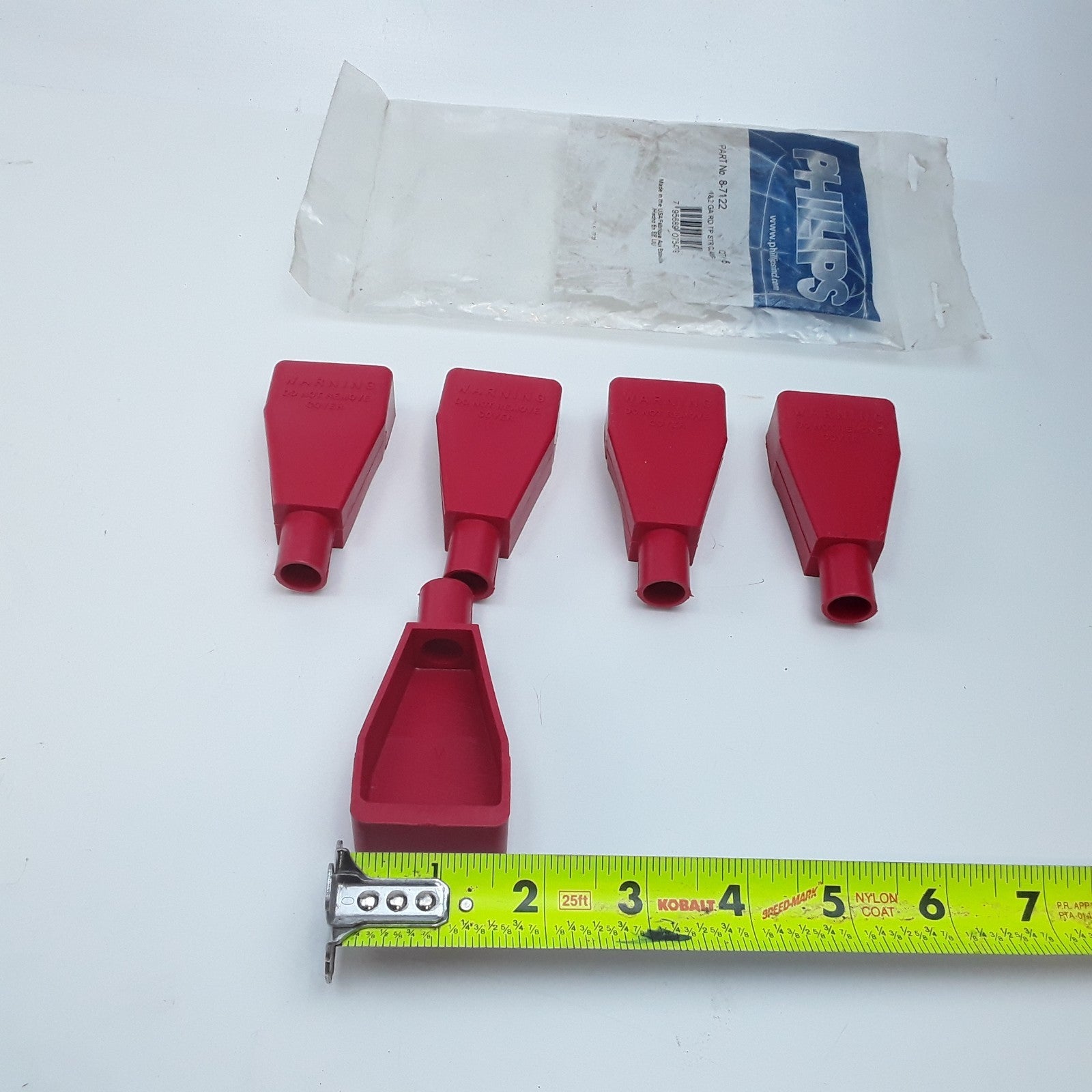 Phillips Industries 8-7122 Battery Terminal Cover Straight Red 1&2 Gauge 5PCS