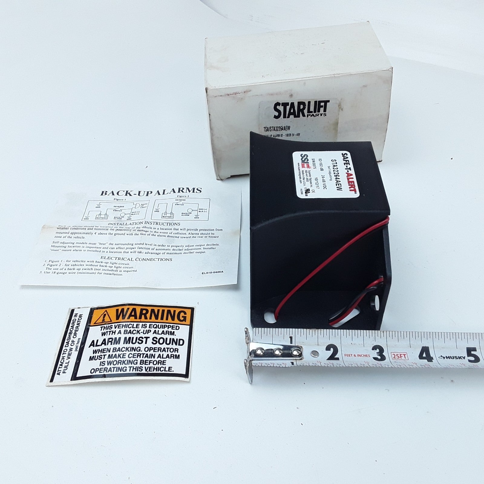 Self-Adjusting Back-Up Alarm 24-48 VDC For Industrial and Commercial Vehicle