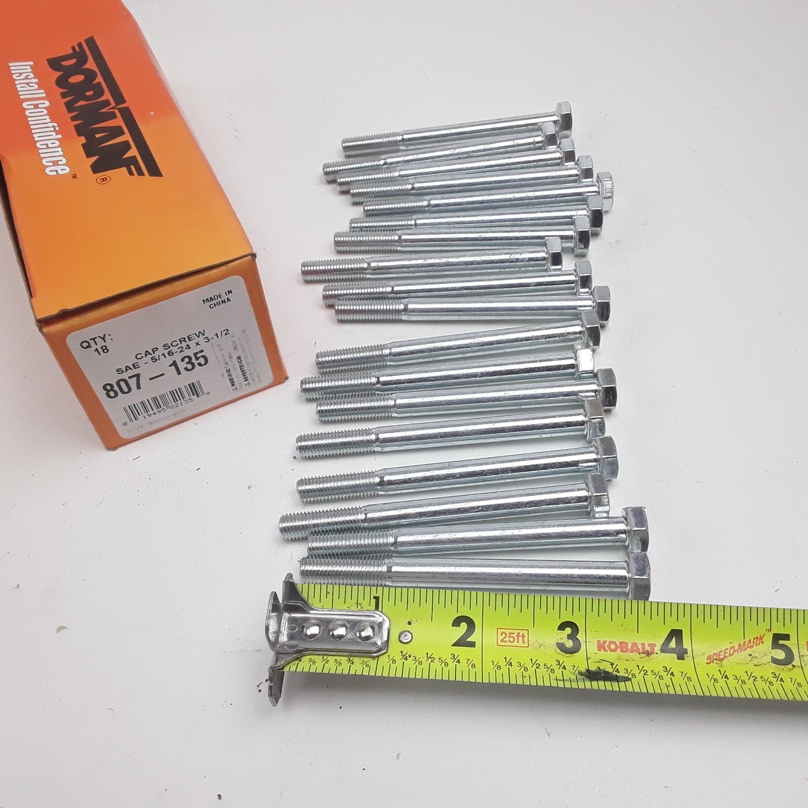 Dorman 807-135 Cap Screw-Hex Steel Head-Grade 5- 5/16-24 x 3-1/2 in Set of 18