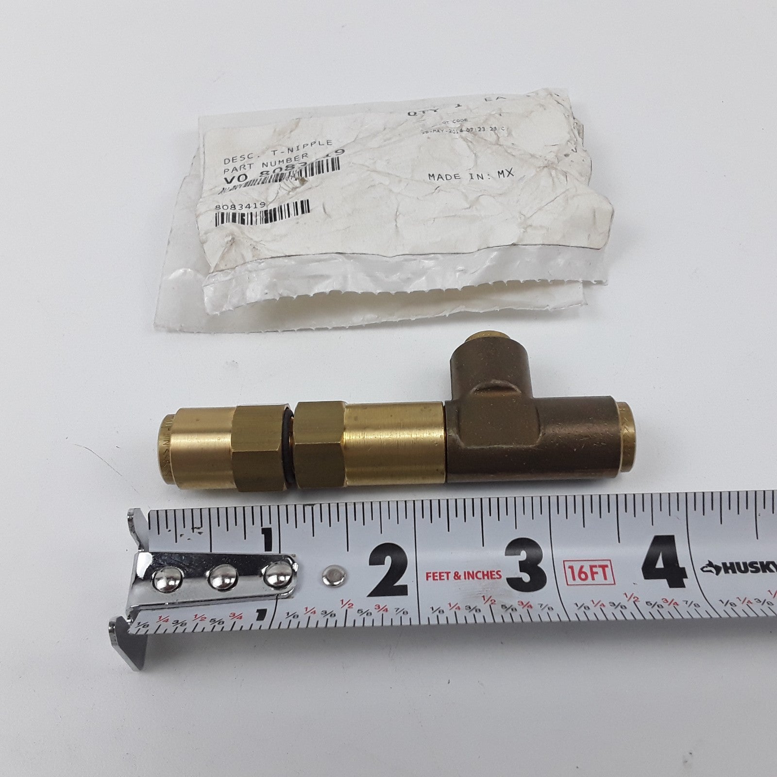 Brass PLC T-Nipple Fitting 8083419 For Volvo VNL 670 Gen 2 Series Truck