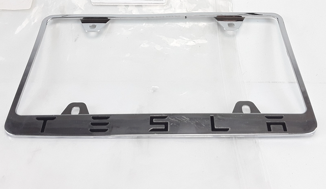 Tesla Model S Model X Rear License Plate Chrome Frame 1028519-00-A Genuine OEM
