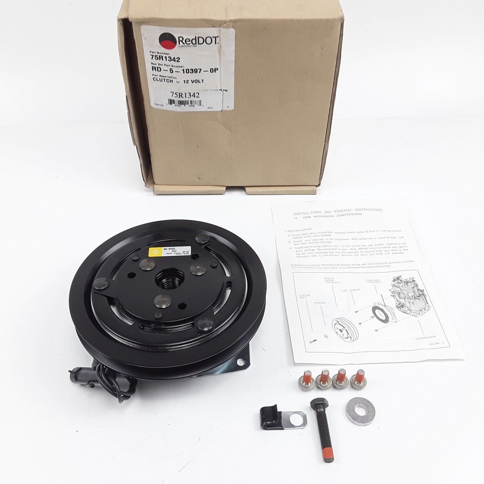 Red Dot 75R1342 A/C Compressor Clutch 12V MA-N06D RD-5-10397-0P