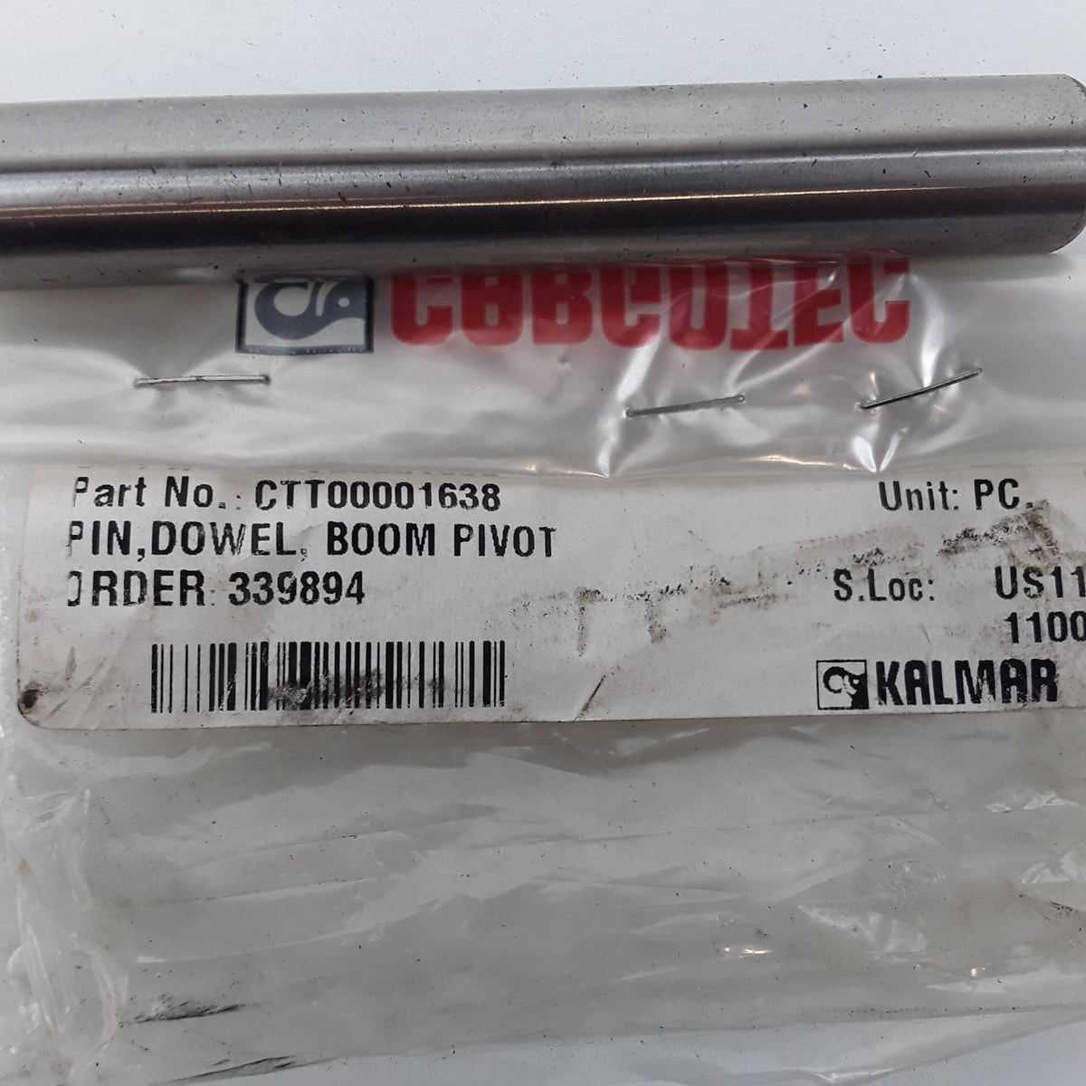 Kalmar Ottawa CTT00001638 Dowel Boom Pivot Pin Fits Tractors and Yard Trucks