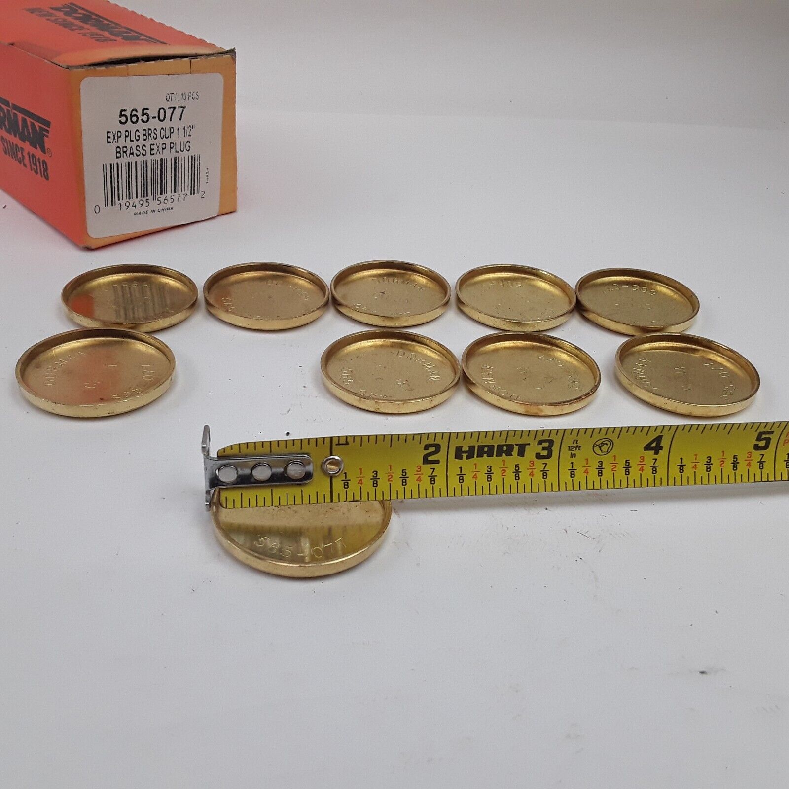 Brass Cup Expansion Plug 1-1/2 In Height 0.220 Pack of 10 Fits Mercury Lynx 1987